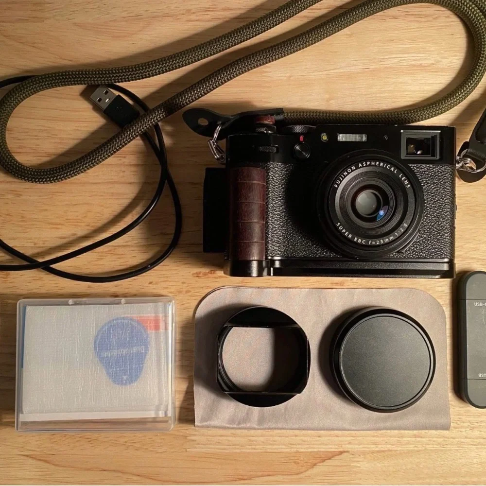 Fujifilm Black Camera with Olive Strap